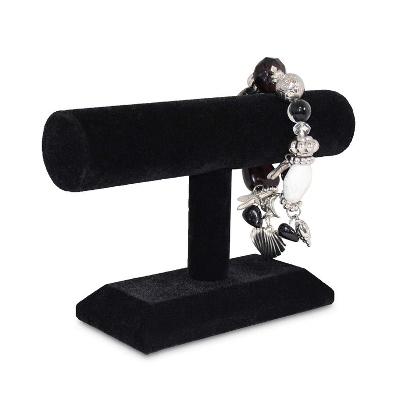 MOOCA Wooden Black Velvet Hovering Bracelet Jewelry Display for Home Organization Bracelet Holder Stand Jewelry Organizer Bracelet Watch Jewelry Stand Display, Black Color - Image 2